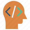 code, head, html, human head, mind, thinking 