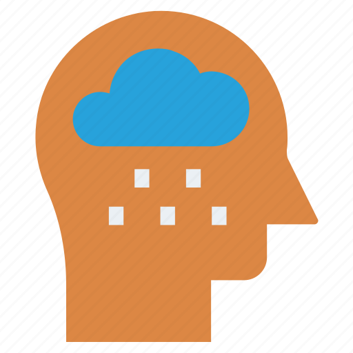 Cloud, head, human head, mind, rain, thinking icon - Download on Iconfinder