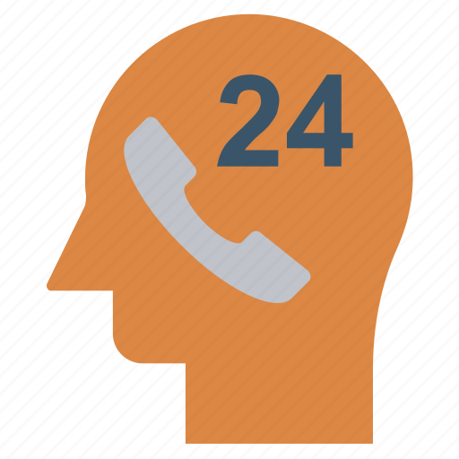 24 hours, call, head, human head, mind, thinking icon - Download on Iconfinder