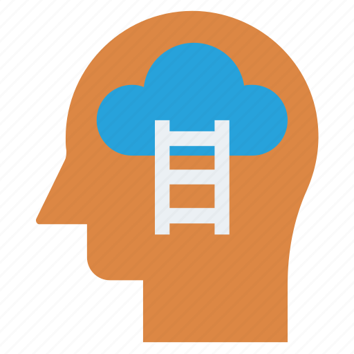 Cloud, head, human head, mind, stairs, thinking icon - Download on Iconfinder
