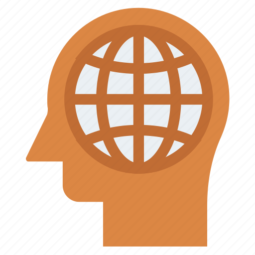 Globe, head, human head, mind, thinking, world icon - Download on Iconfinder