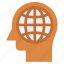 globe, head, human head, mind, thinking, world 