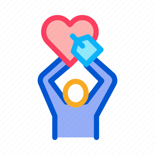 Care, hand, heart, human, love, save, silhouette icon - Download on Iconfinder