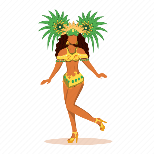 Brazil, carnival, lady, costume, masquerade illustration - Download on Iconfinder