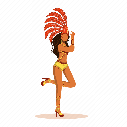 Brazilian, woman, carnival, costume, dance illustration - Download on Iconfinder
