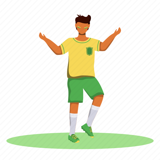 Teenager, brazilian, footbal, fan, sportswear illustration - Download on Iconfinder