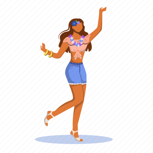 Girl, floral, body, adornment, brazil carnival illustration - Download on Iconfinder
