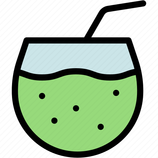 Coconut, water, straw, travel, food, fresh icon - Download on Iconfinder