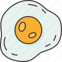 fried, egg, yolk, pan, frying