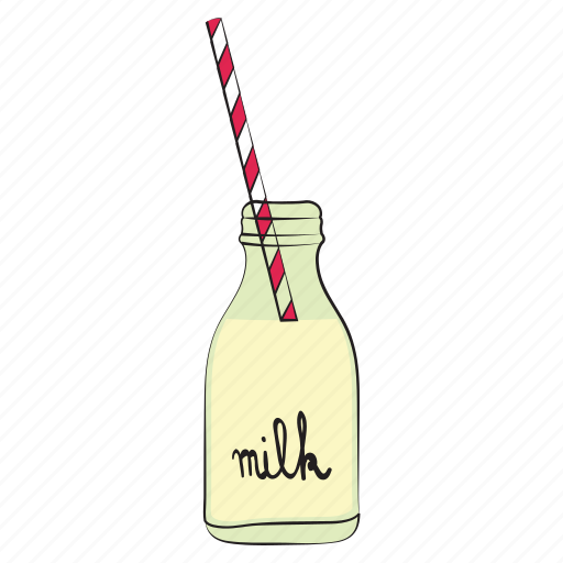 Breakfast, food, milk, milk bottle, straw icon - Download on Iconfinder