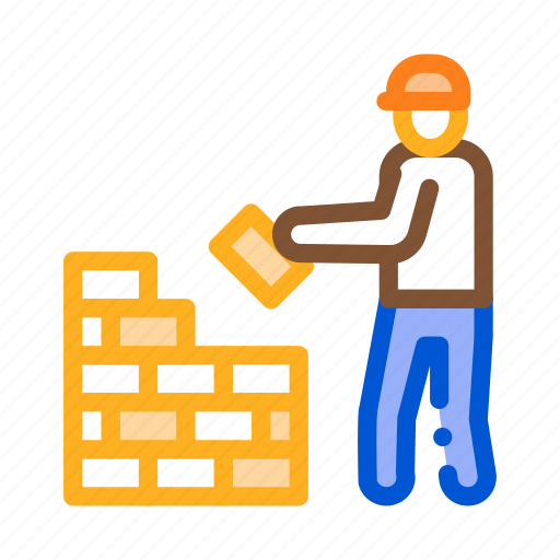 Brick, bricklayer, construct, layer, mason, wall icon - Download on Iconfinder