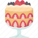 trifle, dessert, layered, cream, cheese