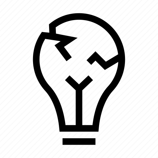 Broken, bulb, demaged, fail, idea, light, object icon - Download on Iconfinder