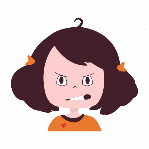 Angry, girl, hold, little, mad, smiley icon - Download on Iconfinder