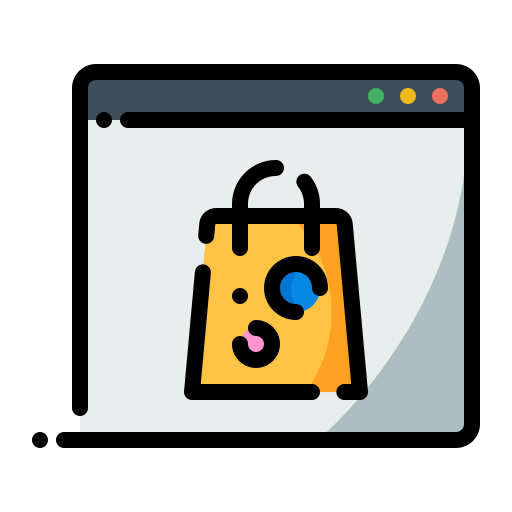 Shopping, bag, ecommerce, market, browser, web page, website icon - Free download