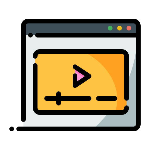 Video, stream video, multimedia, browser, content, web page, website icon - Free download