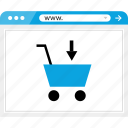 arrow, browser, cart, down, online, shop, shopping
