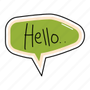 hello, bubble, chat, sticker, chating, text