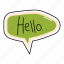 hello, bubble, chat, sticker, chating, text 