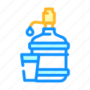 water, bottle, pump, glass