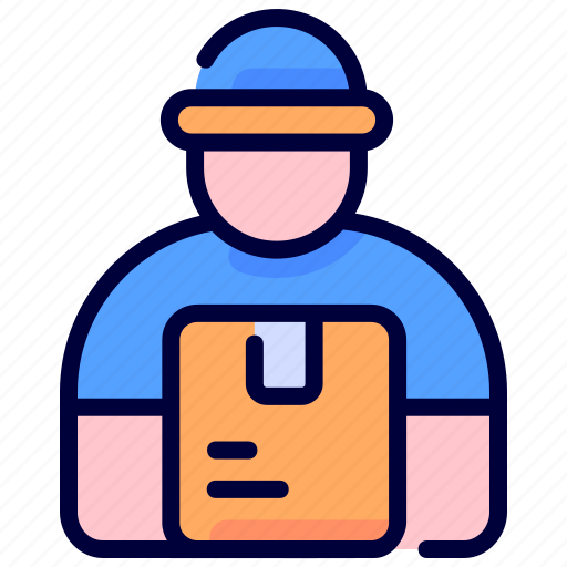 Box, courier, delivery, man, package, parcel icon - Download on Iconfinder
