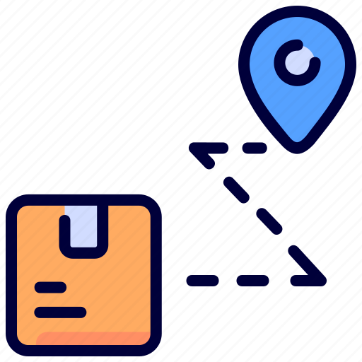 Delivery, destination, location, logistic, package, route, track icon - Download on Iconfinder