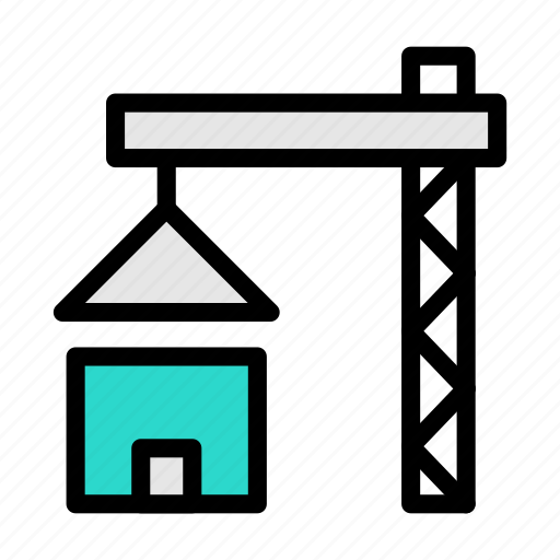 Crane, house, construction, building, home icon - Download on Iconfinder