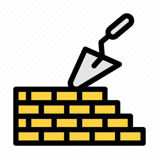 Trowel, wall, brick, construction, house icon - Download on Iconfinder