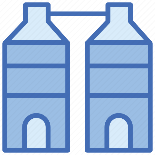 Building, office, company, factory, twin icon - Download on Iconfinder
