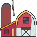farm, house, barn, country, rural