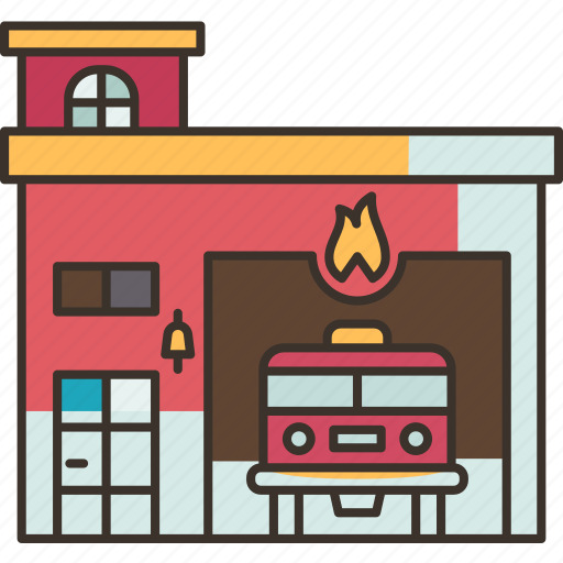 Fire, station, firefighter, emergency, service icon - Download on Iconfinder