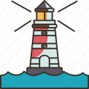 lighthouse, sea, beacon, coastline, navigation