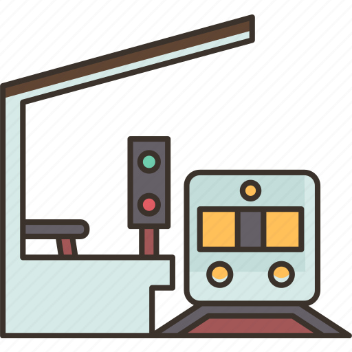 Train, station, platform, transportation, public icon - Download on Iconfinder