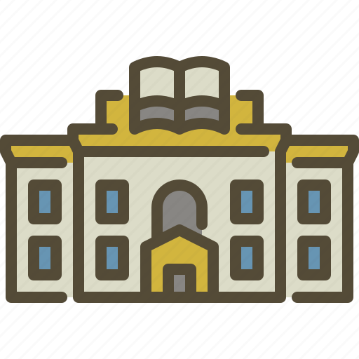 Library, literature, study, book, building icon - Download on Iconfinder