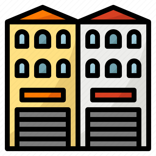 Building, house, shophouse, twin icon - Download on Iconfinder