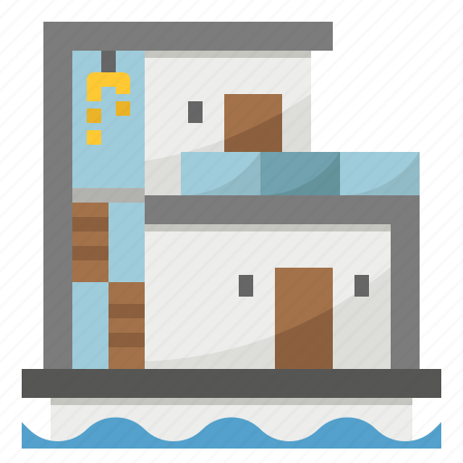 Building, floating, house, luxury, water icon - Download on Iconfinder