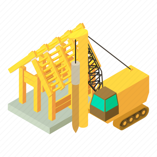 Drilling, isometric, object, sign icon - Download on Iconfinder