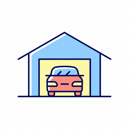 Parking space, residential garage, space for vehicles, garaging standards icon - Download on Iconfinder