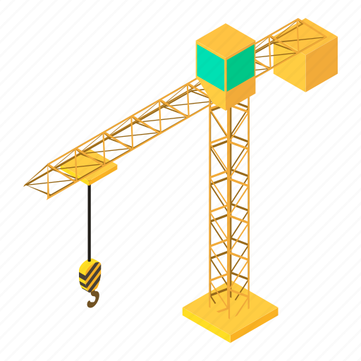 Building, construction, crane, development, equipment, isometric, object icon - Download on Iconfinder