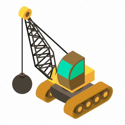 Ball, building, chain, crane, isometric, object, wrecking icon - Download on Iconfinder