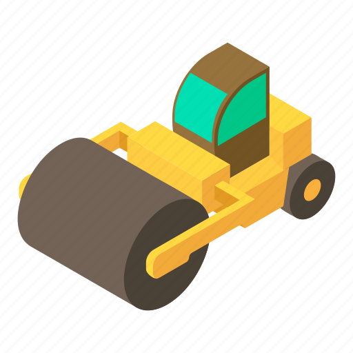 Asphalt, construction, isometric, object, paving, road, roller icon - Download on Iconfinder