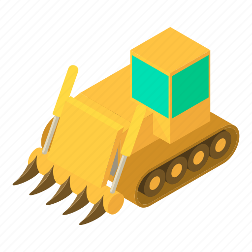 Boggy, building, bulldozer, digger, equipment, isometric, object icon - Download on Iconfinder