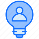 bulb, light, idea, user, manager, person