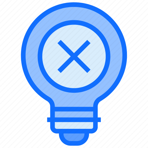 Bulb, light, idea, cross, reject icon - Download on Iconfinder