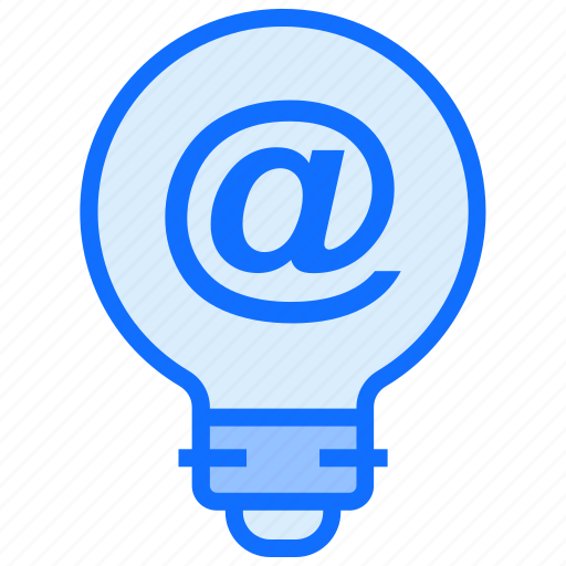 Bulb, light, idea, at sign, email icon - Download on Iconfinder