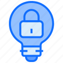 bulb, light, idea, lock, logout, padlock