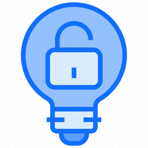 Bulb, light, idea, unlock, login, padlock icon - Download on Iconfinder