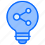 bulb, light, idea, connect, link, sharing 
