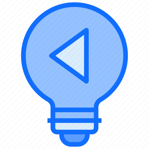 Bulb, light, idea, media play, back icon - Download on Iconfinder