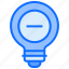 bulb, light, idea, minus, remove 